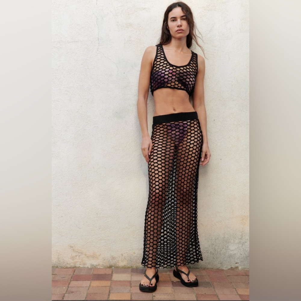 BNWT ZARA MESH MATCHING SETS TOP MEDIUM BOTTOM SMALL